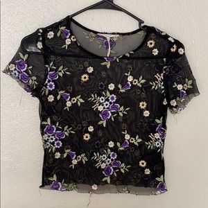 Urban Outfitters Sheer Floral Top